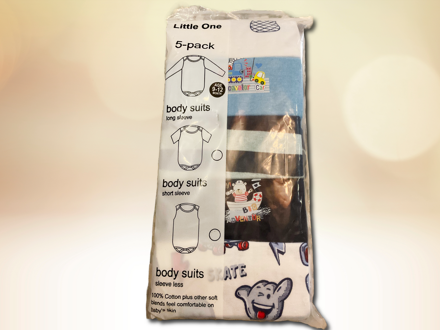 ๐ถ Little Oneโs Big Adventure โ 5-Pack Baby Bodysuits Set ๐