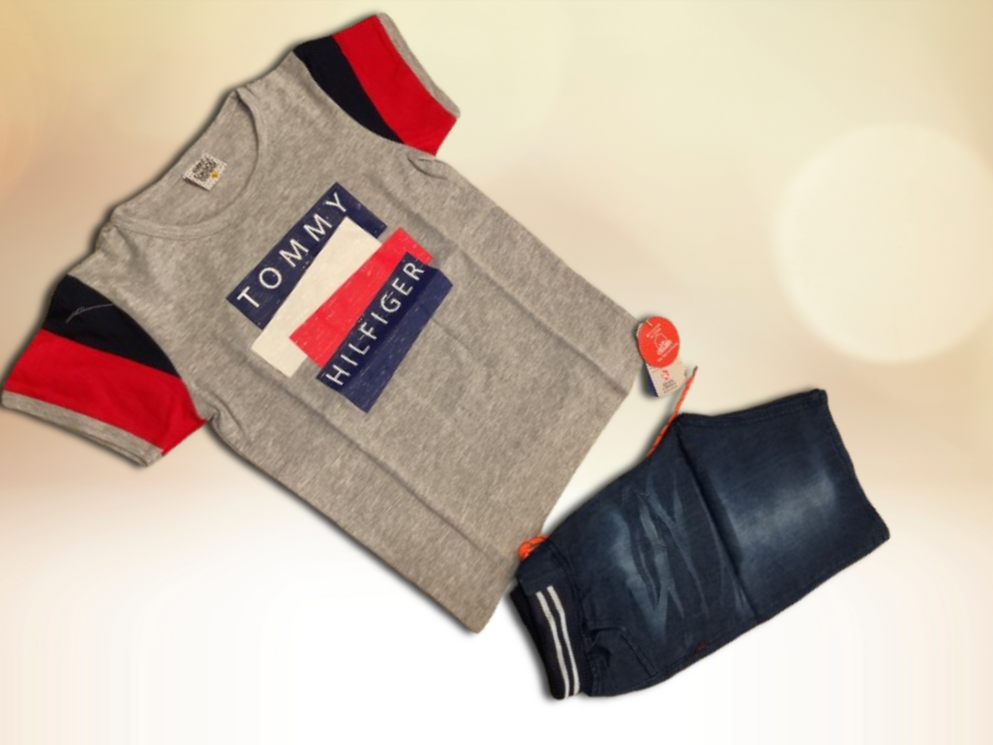 Boys' Designer-Inspired T-Shirt & Denim Shorts Set