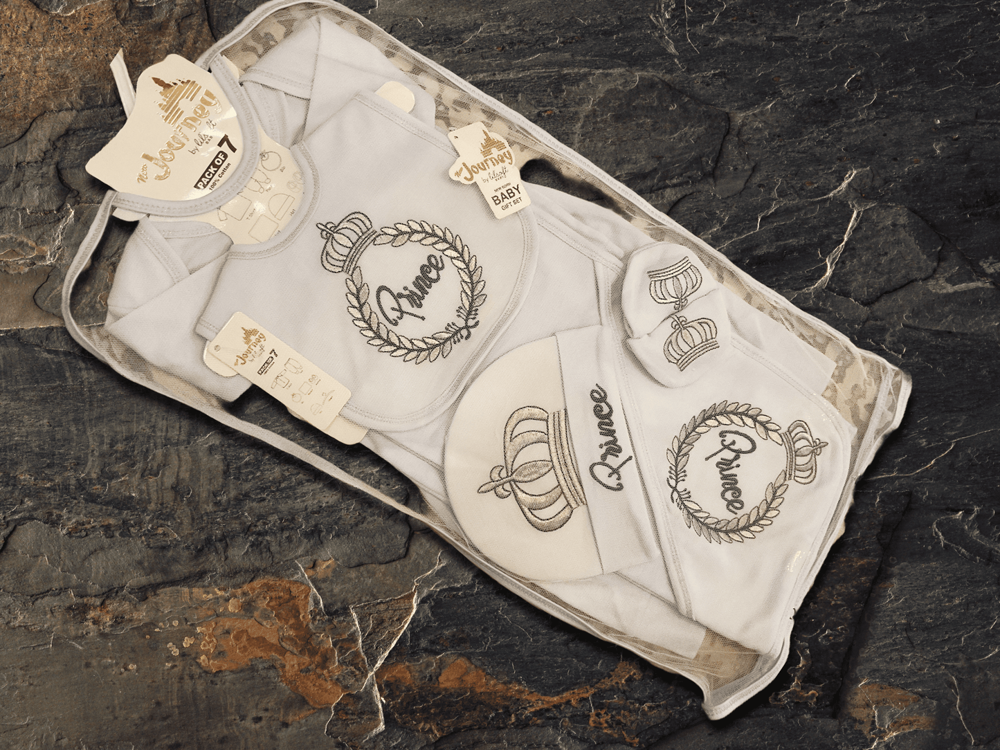 👑 Little Prince: 7-Piece Baby Boy Royal Gift Set