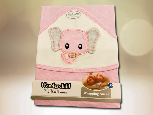 Snuggle Safari – Pink Elephant Baby Wrapping Sheet