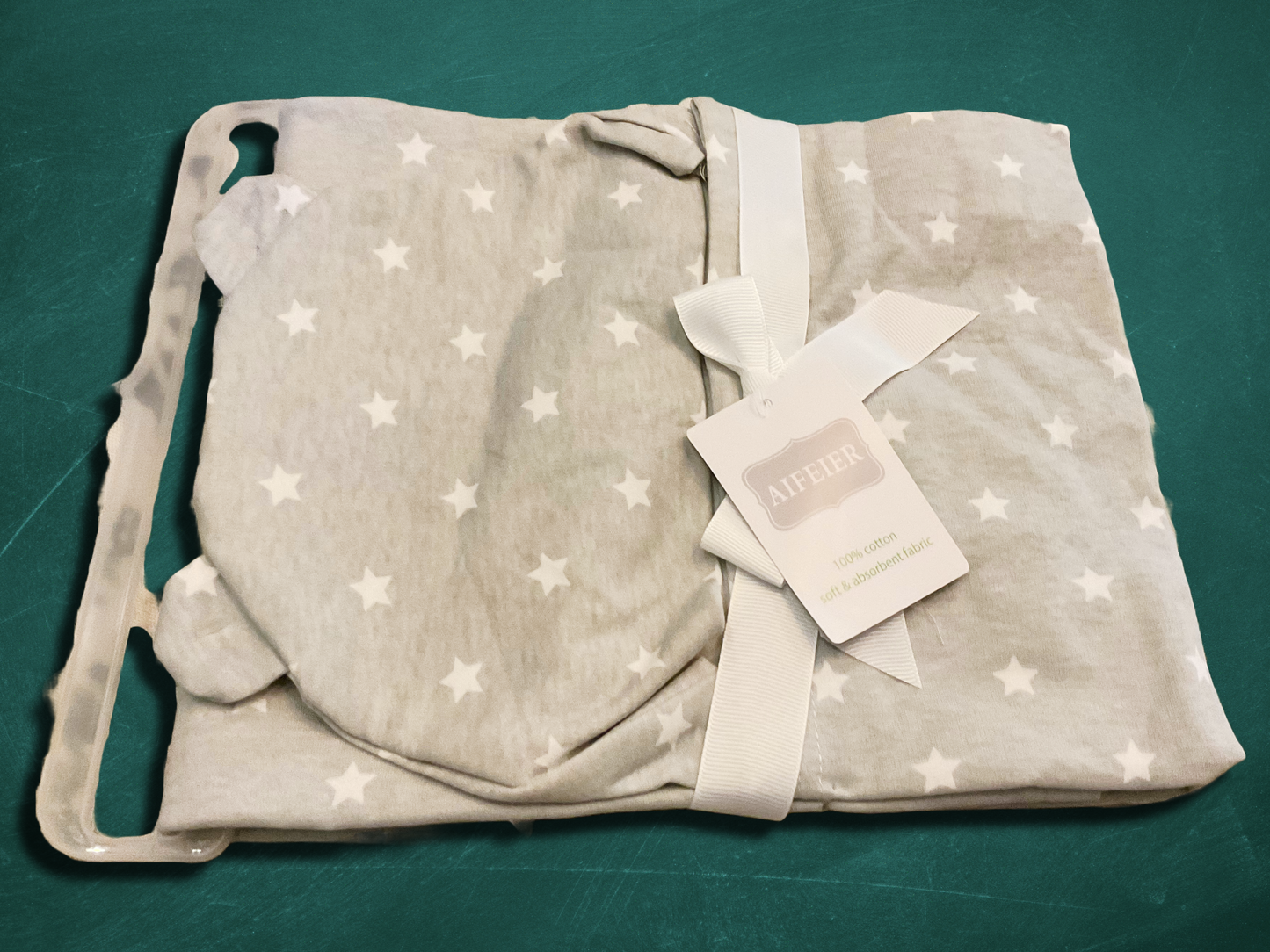 Starlight Snuggles – Grey Cotton Baby Wrapping Sheet