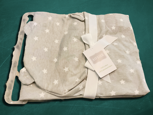 Starlight Snuggles – Grey Cotton Baby Wrapping Sheet