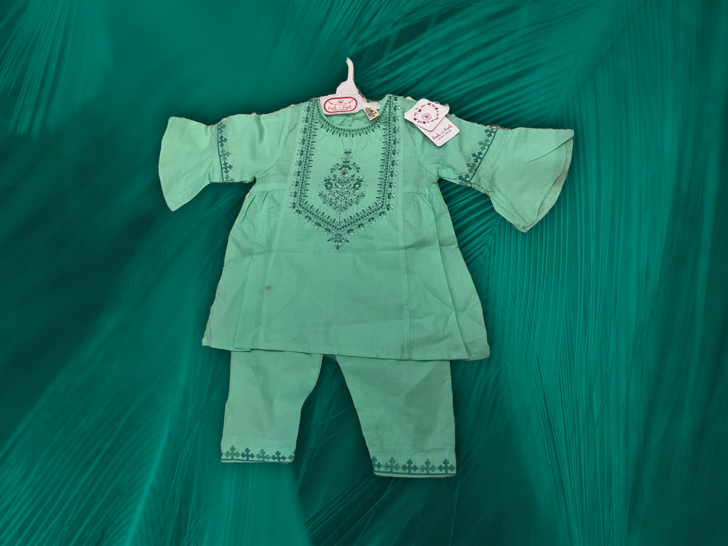 Mint Green Embroidered Kurta Set