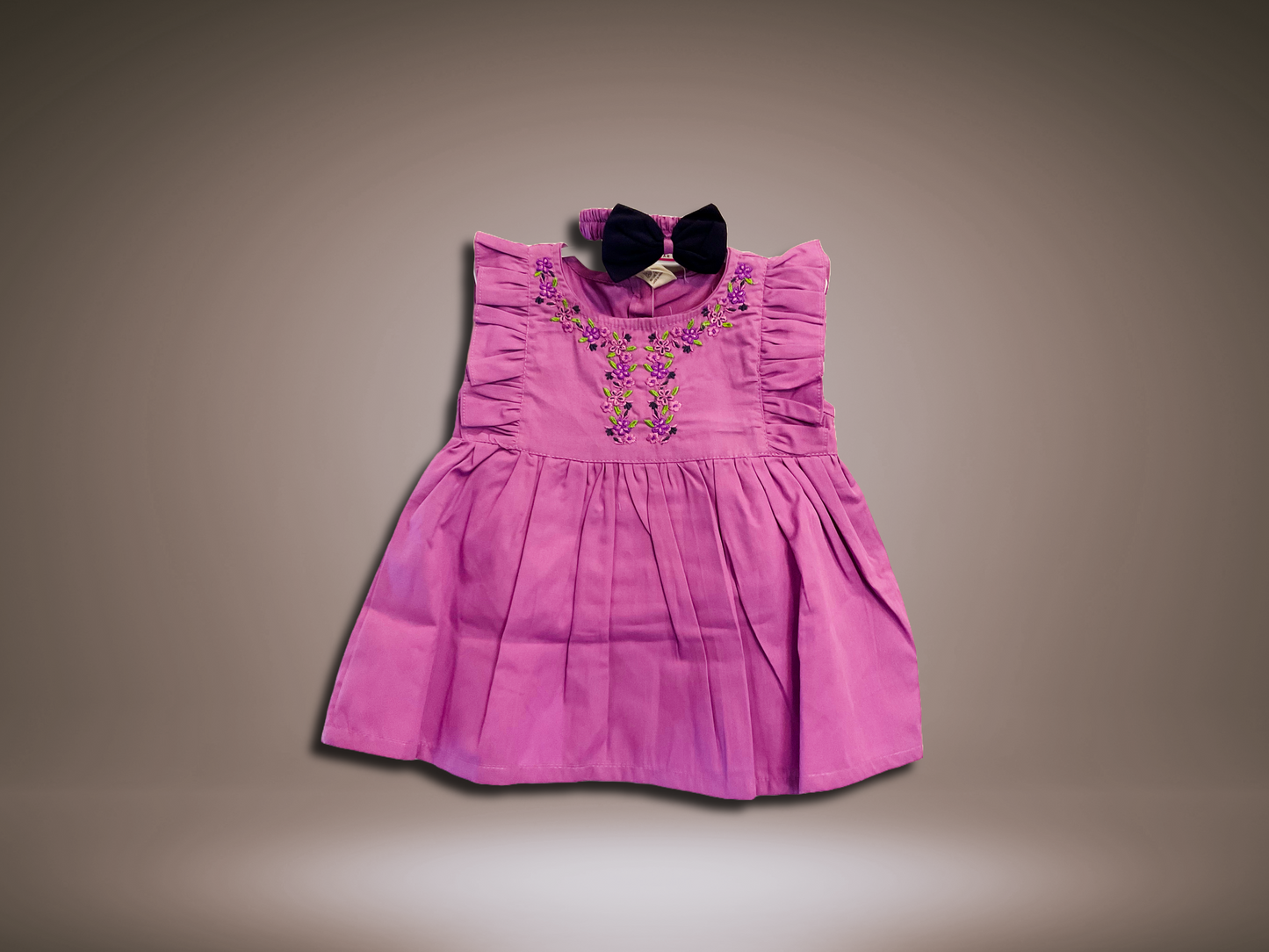 Purple Floral Embroidered Dress