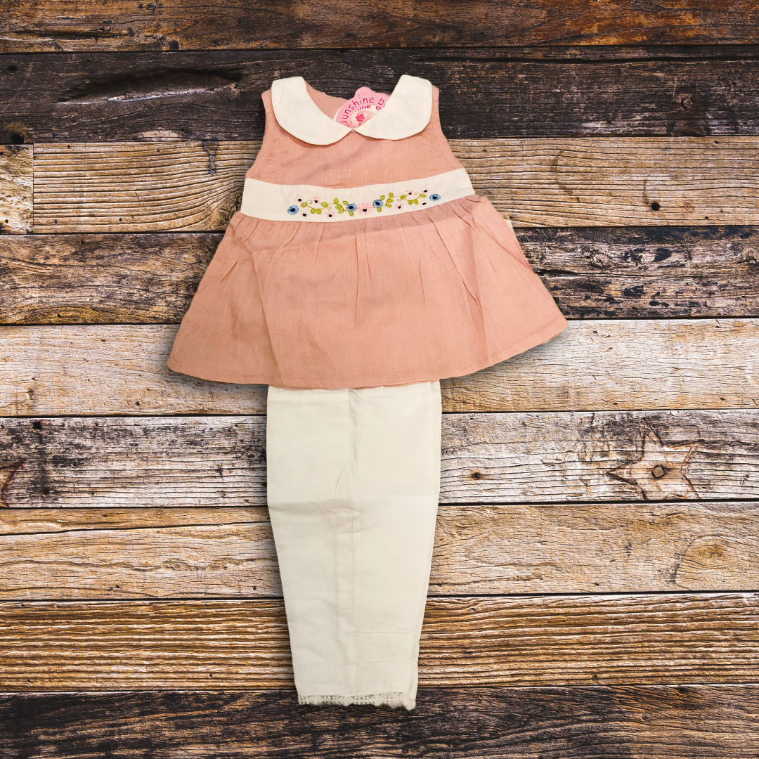 Blue and Cream Outfit Set