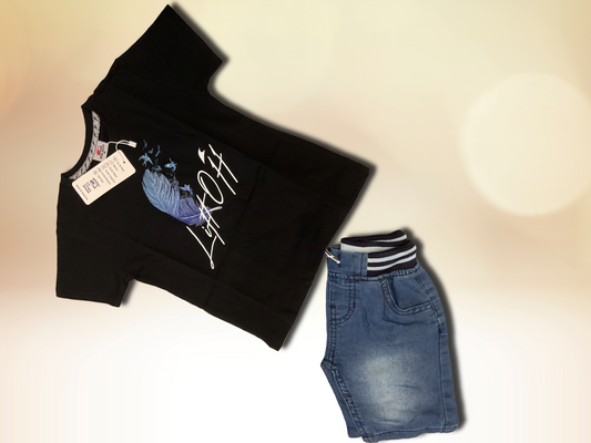 Boys’ Casual T-Shirt & Denim Shorts Set