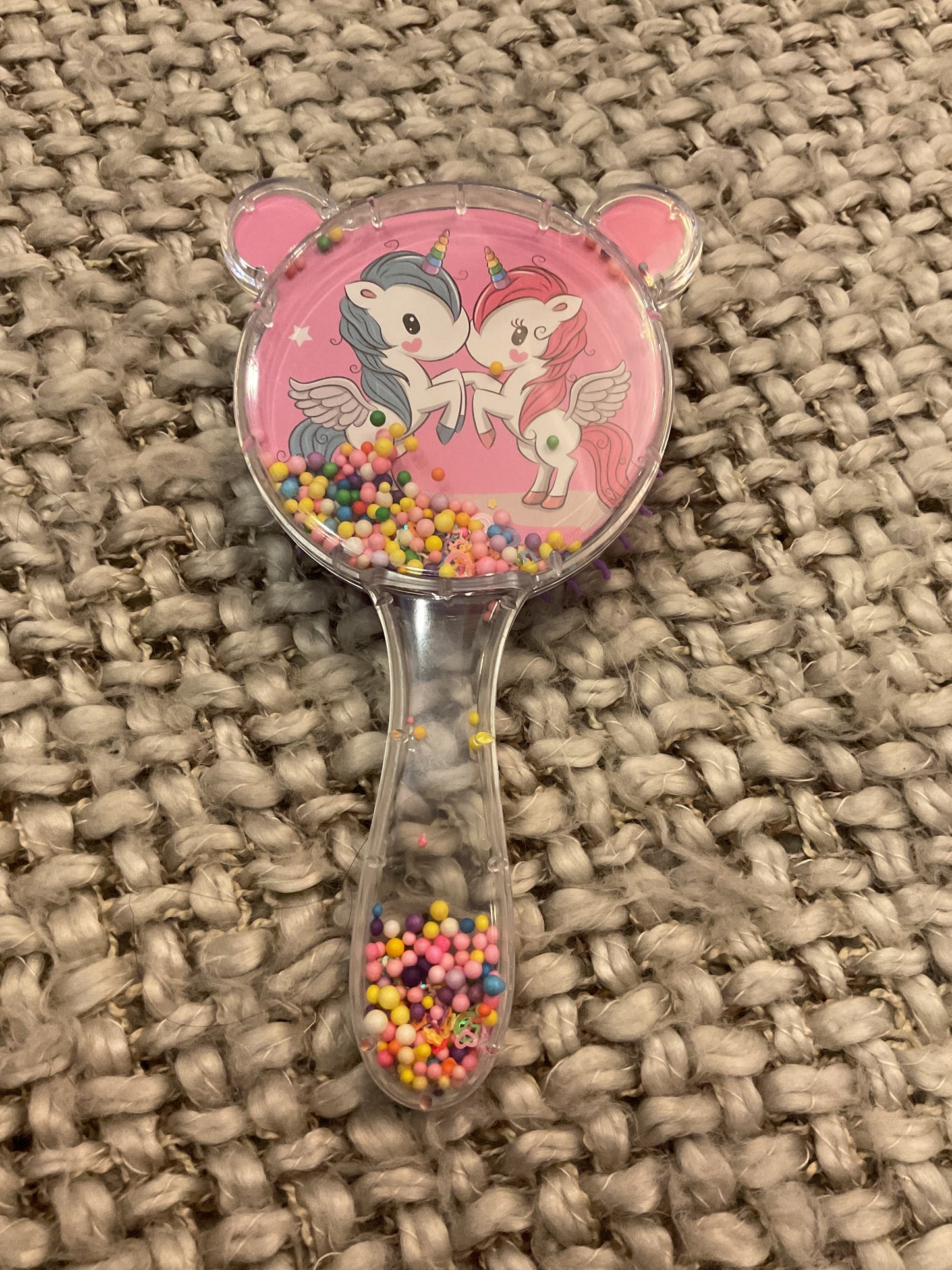 Unicorn Baby Hair Brush – Soft Bristles with Colorful Beads & Cute Handle Design